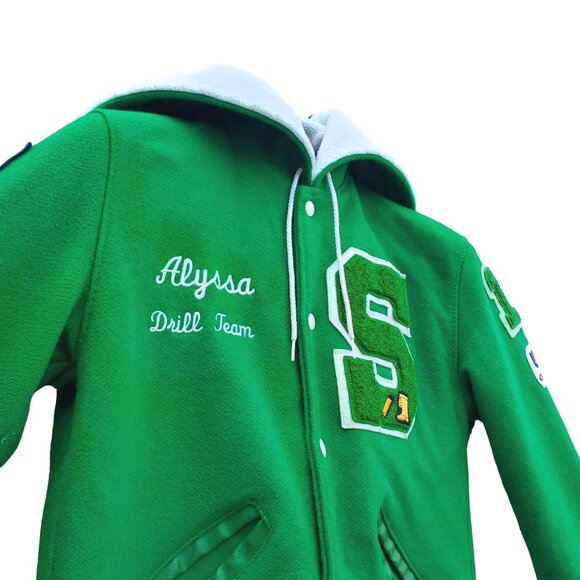 Varsity Letterman Jacket Girls Drill Dance Team Green Wool Alyssa Size Small - Picture 7 of 14